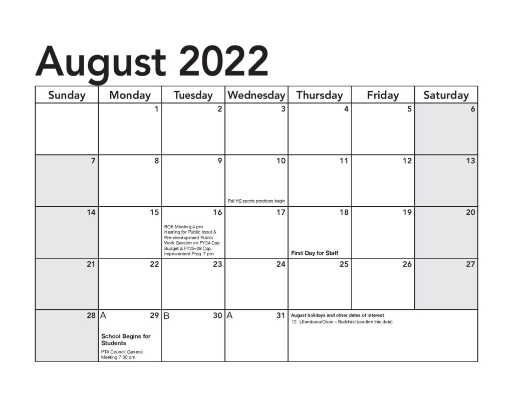 Howard County Public Schools Calendar 20222023