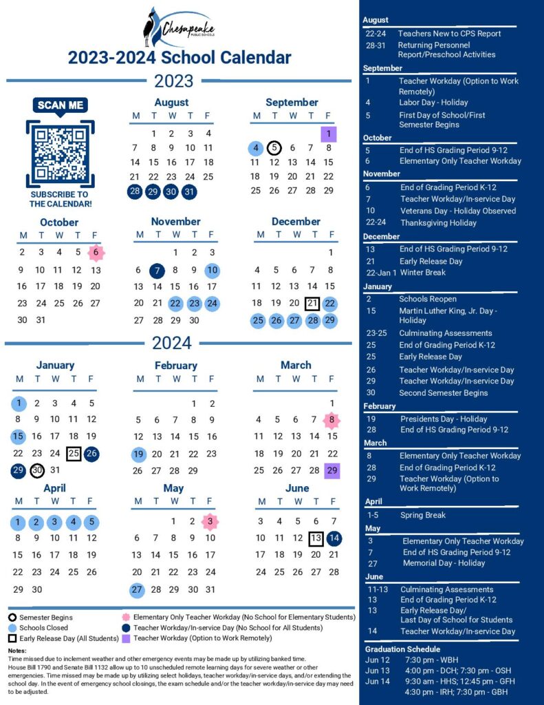 Chesapeake Public Schools Calendar 2024 Holidays