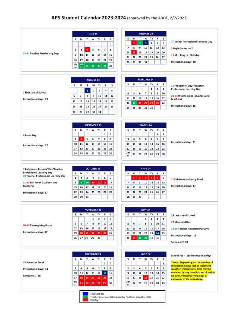 Atlanta Public Schools Calendar 2023 2024 Holidays