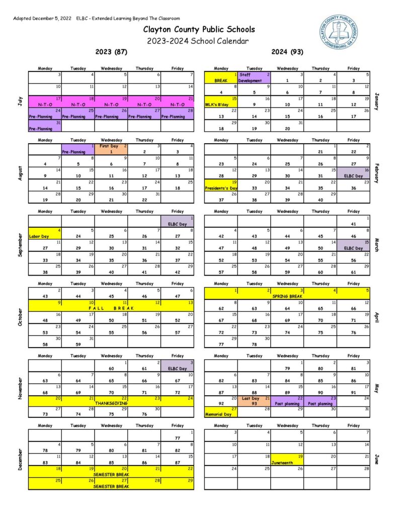 Clayton County Public Schools Calendar Holidays 20252025