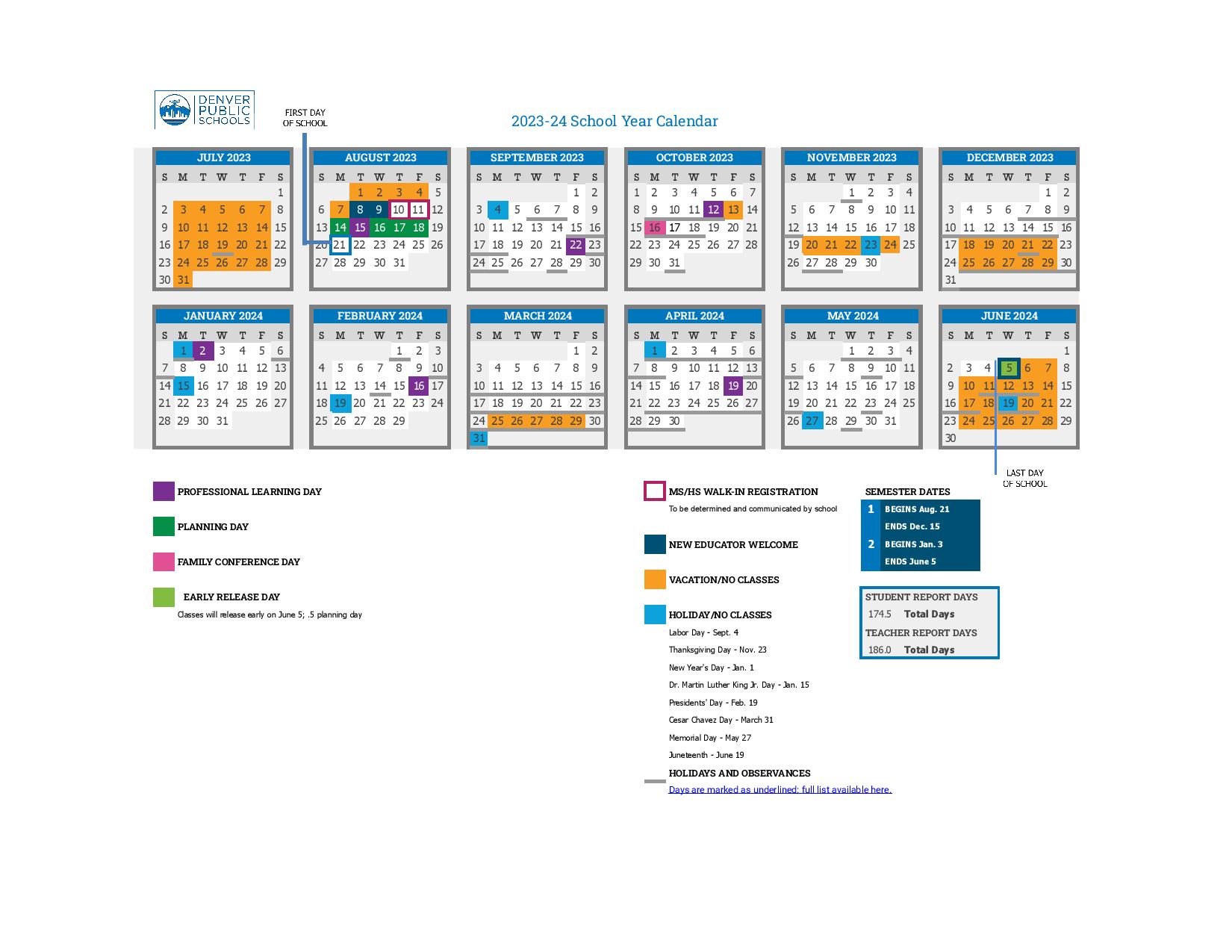 Denver Public Schools Calendar 20242025 (Holiday Breaks)