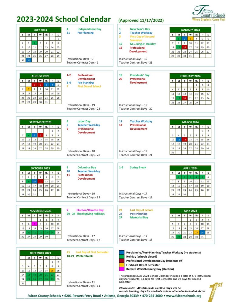 Fulton County Schools Calendar 20252025 (Holiday Dates)