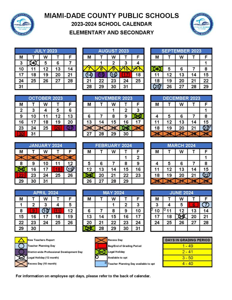 MiamiDade County Public Schools Calendar 20232024