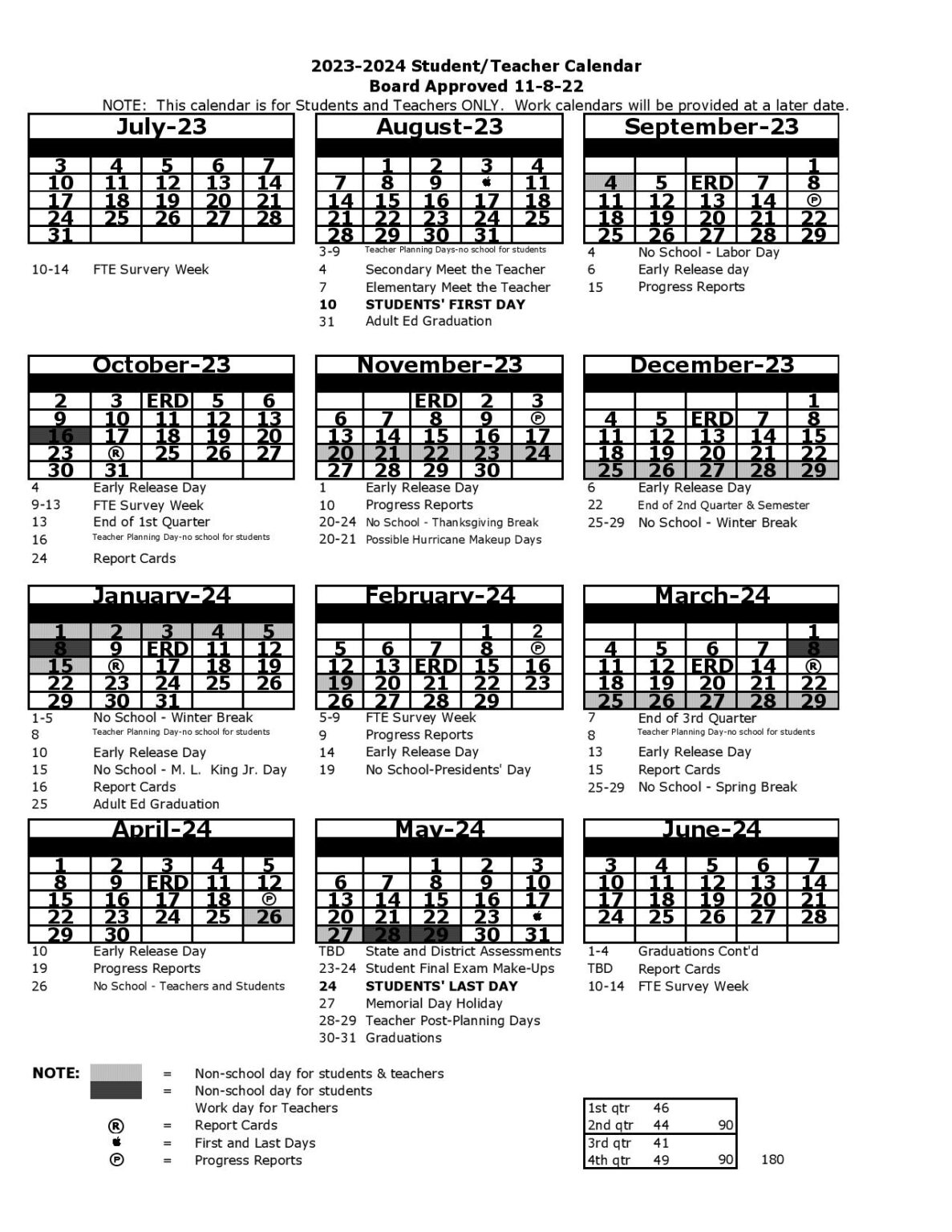 Pasco County School Calendar 2024-2025 School Year - daveta fleurette