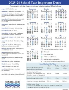 Shoreline Public Schools Calendar 2025 2026 (Holiday Breaks) Shoreline Public Schools Calendar 2025 2026 (Holiday Breaks)