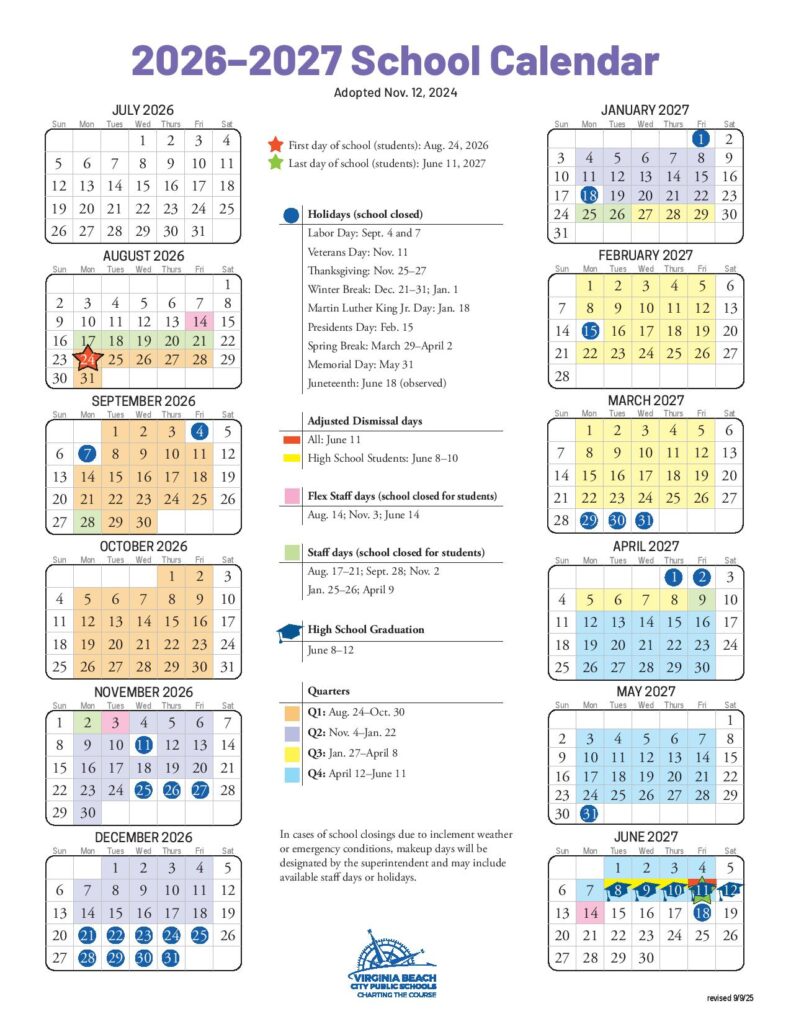 Virginia Beach City Public Schools Calendar 2026-2027