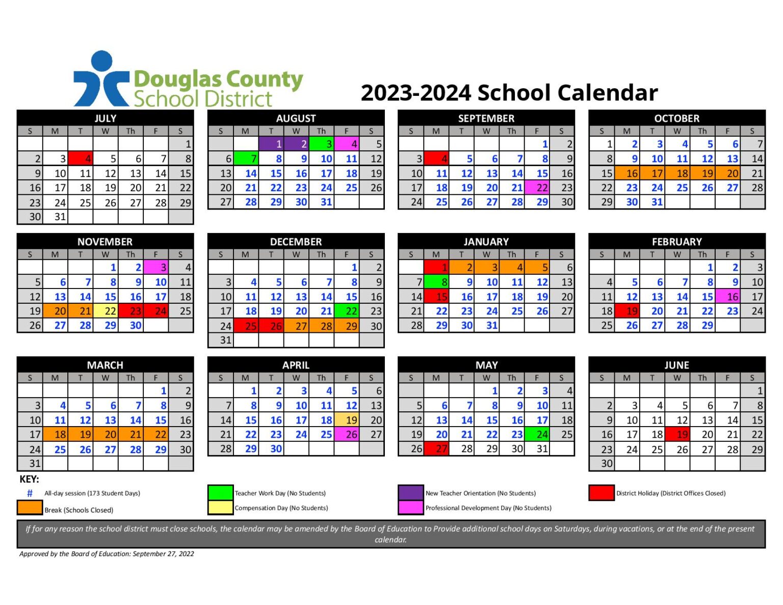 Douglas County School District Calendar 2024 2025 Holidays 