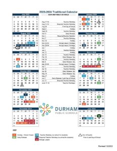 Durham Public Schools Calendar 2024-2025 (Holiday Breaks)