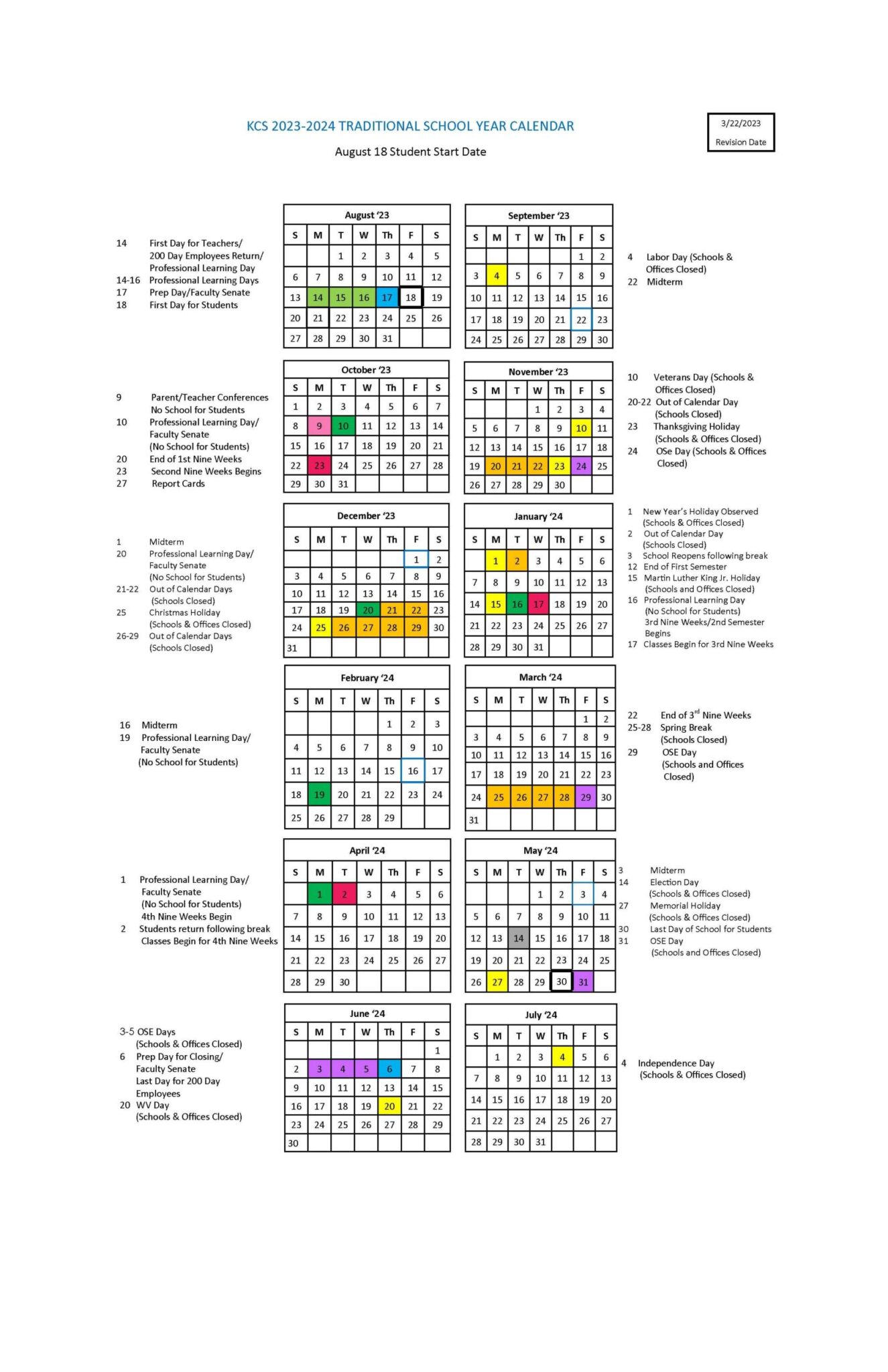 Kanawha County Schools Calendar 2024 Holiday Breaks 