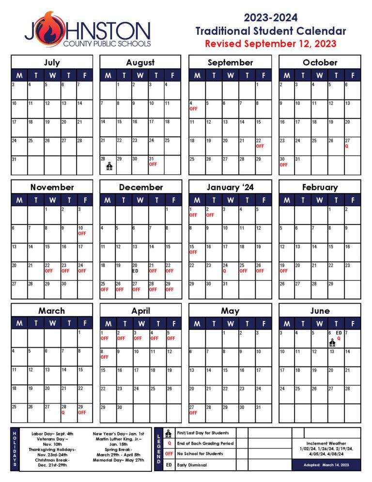 Johnston County Schools Calendar 2025 (Holiday Breaks)