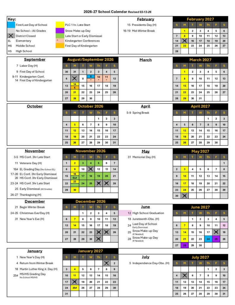 Auburn City Schools Calendar 2026-2027