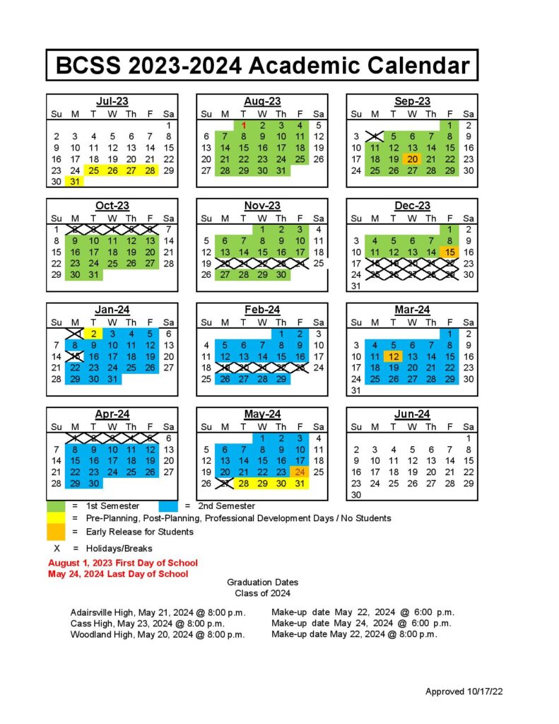 Bartow County School District Calendar