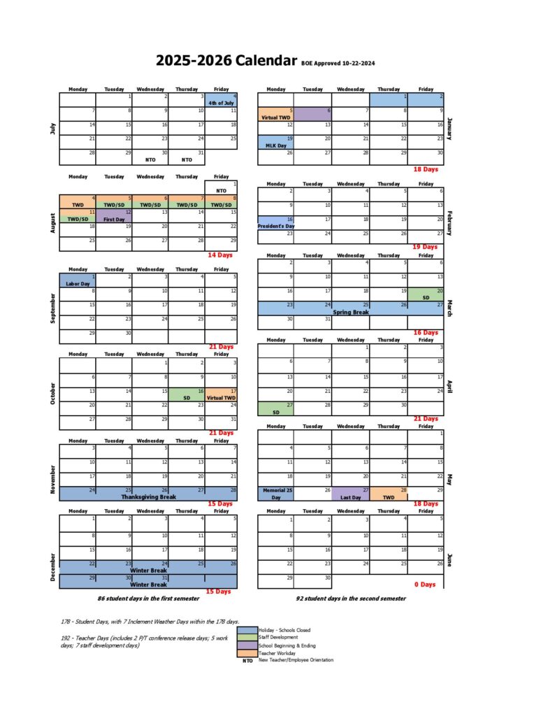 Bentonville Public Schools Calendar 2025-2026