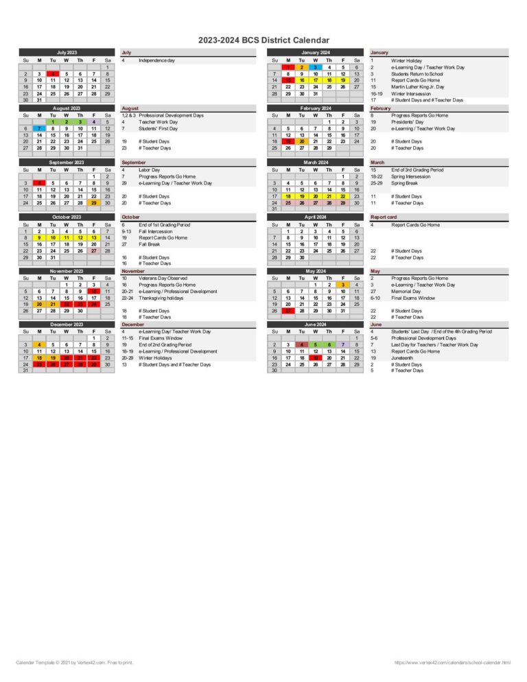 Birmingham City Schools Calendar 2024 (Holiday Breaks)