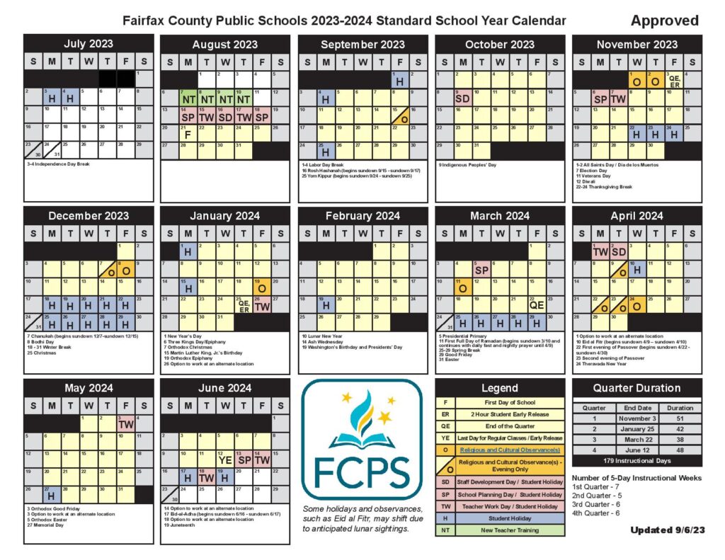 Fairfax County Public Schools Calendar