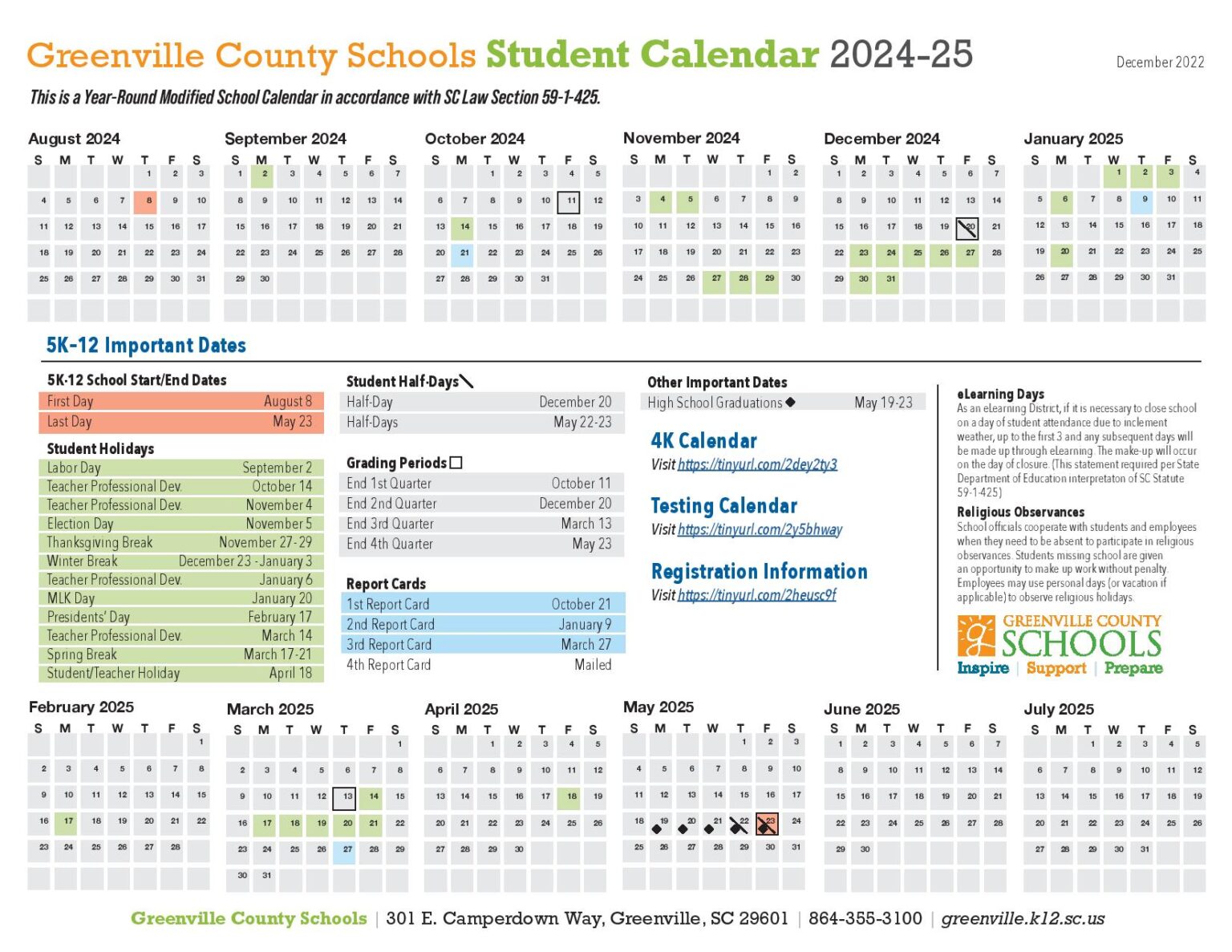 Greenville County School Calendar 2024 To 2025 Greenville Sc Marla