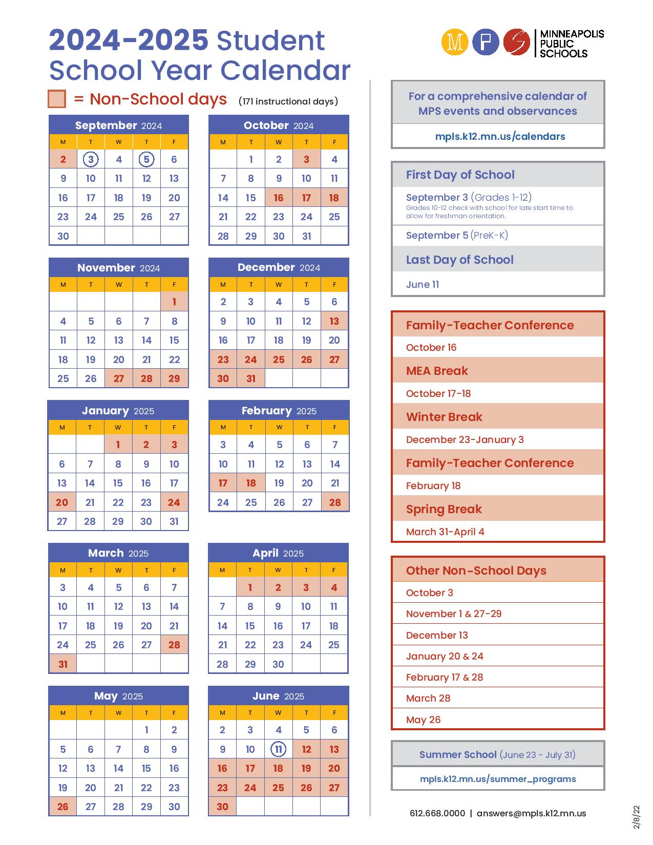 Minneapolis Public Schools Calendar 2025