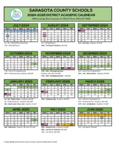 Sarasota County Schools Calendar 2024-2025 Holidays