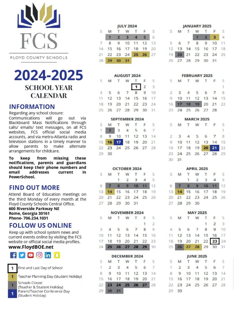 Floyd County Schools Calendar