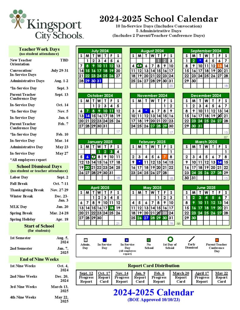 Kingsport City Schools Calendar