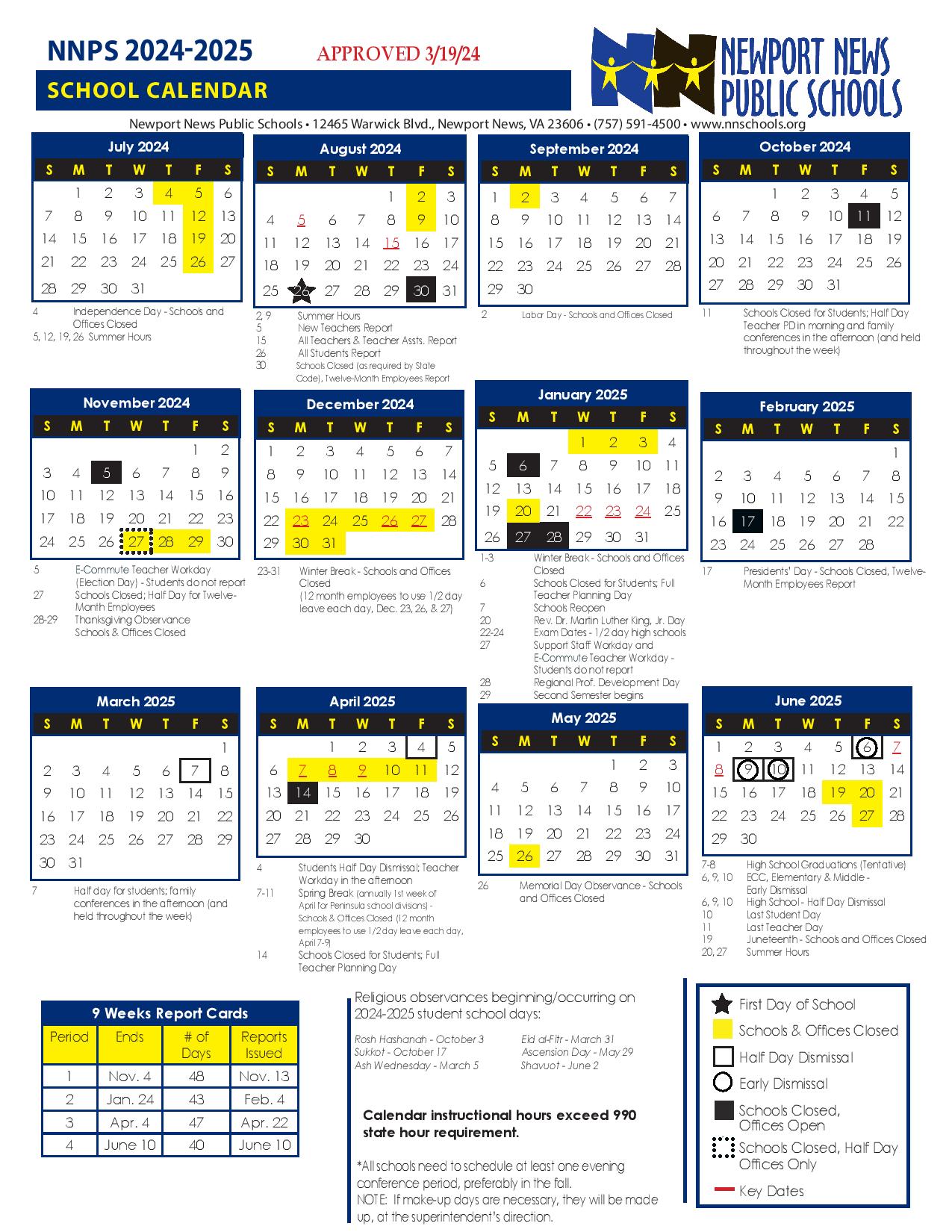 Newport News Public Schools Calendar 20242025 & Holidays