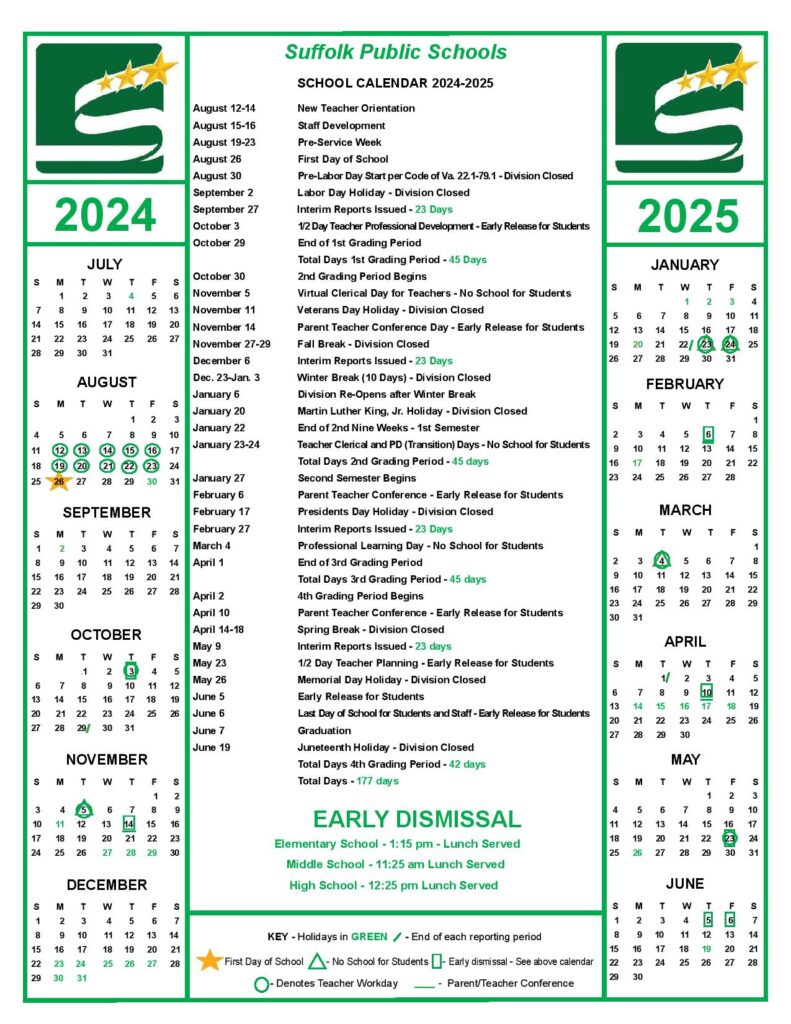 Suffolk Public Schools Calendar