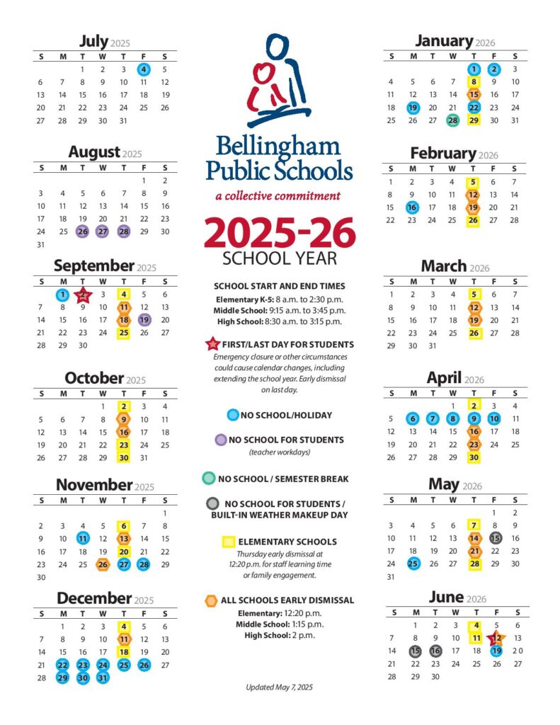 Bellingham School District Calendar 2025-2026