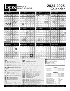 Bismarck Public Schools Calendar 2024-2025  Holiday Dates