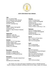 Muscogee County Schools Calendar 2025-2026 | MCSD Georgia