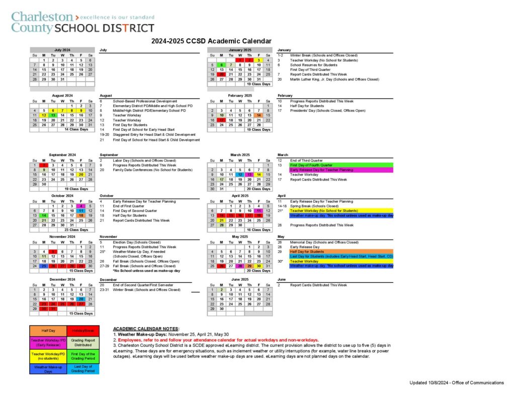 Charleston County Schools Calendar