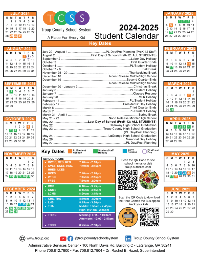 Troup County Schools Calendar