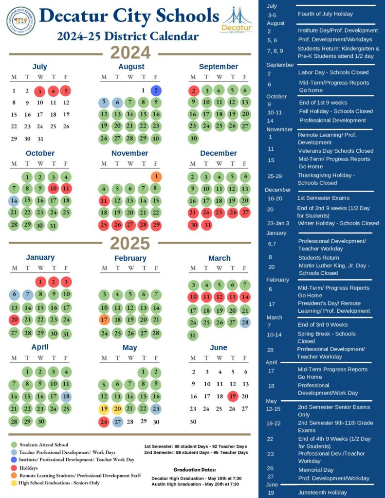 Decatur City Schools Calendar