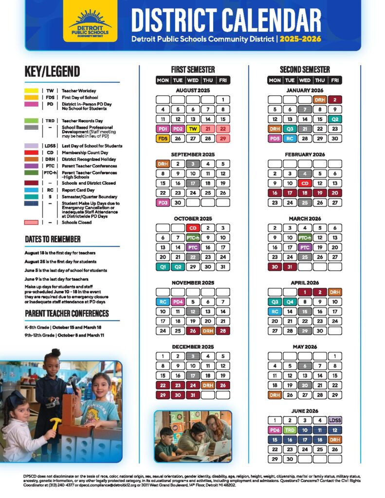 Detroit Public Schools Calendar 2025-2026
