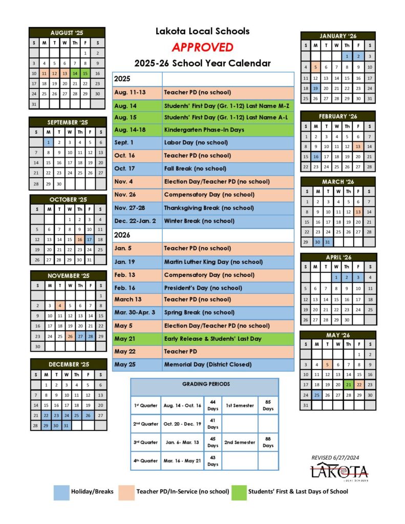 Lakota Schools Calendar