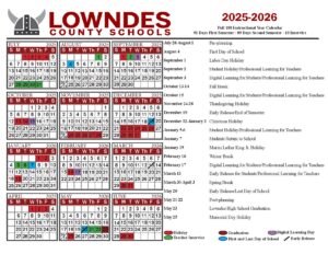 Lowndes County Schools Calendar 2025 2026 Holidays Lowndes County Schools Calendar 2025 2026 Holidays