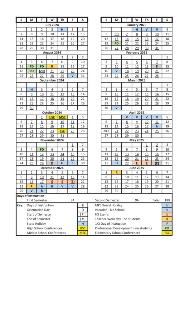 Midland Public Schools Calendar 2025