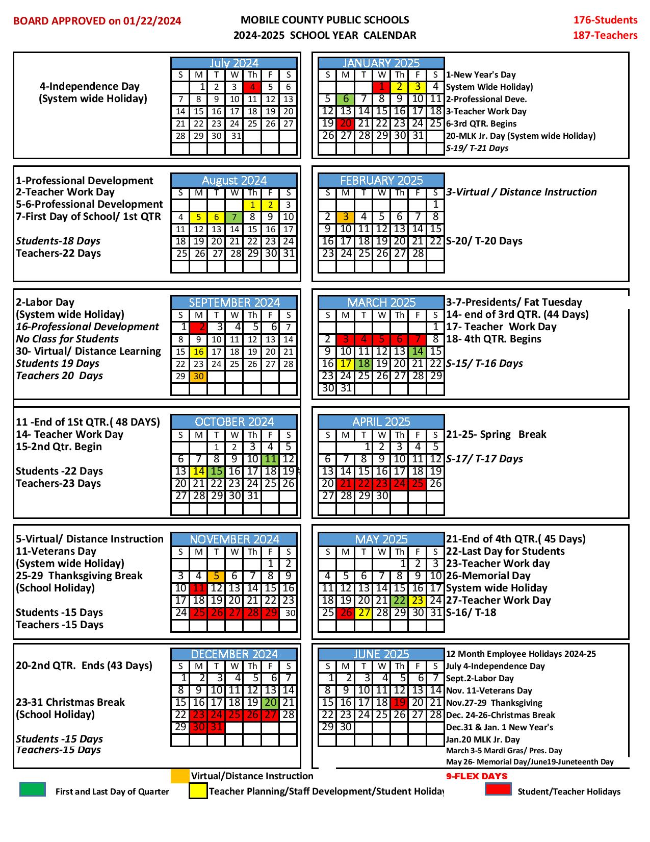 Mobile County Public Schools Calendar 2025 Holidays