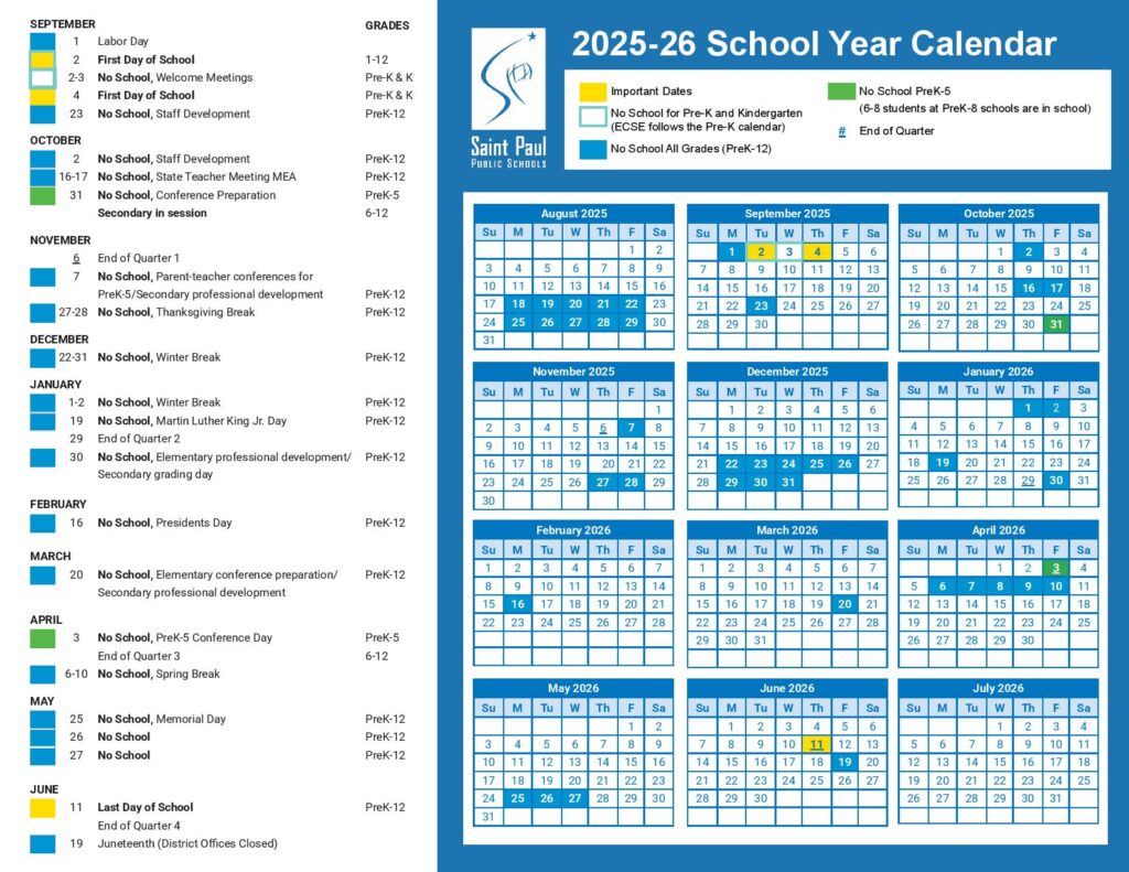 Saint Paul Public Schools Calendar 2025
