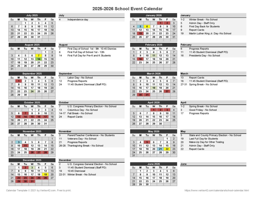 Chatham County Schools Calendar 2025-2026